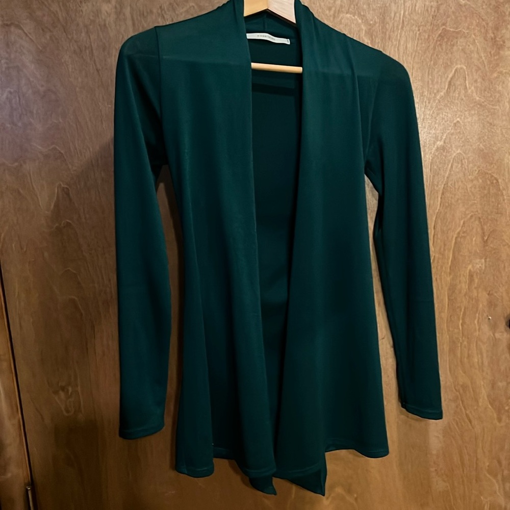 Lovely green cardigan.